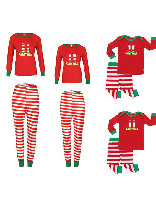 Christmas Family Matching Pajamas Set Adults Kids Baby Sleepwear Nightwear
