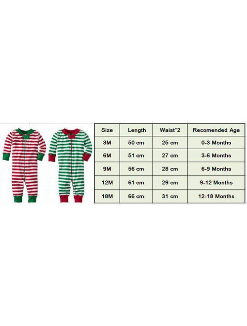 Christmas Family Matching Pyjamas PJS Set Xmas Striped Sleepwear Nightwear Gift