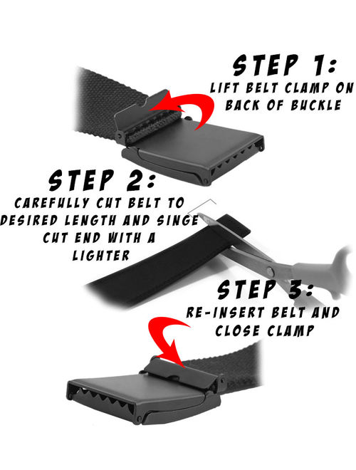 Replacement Canvas Web Belt 1.25 Military Width Silver Tip Small Black