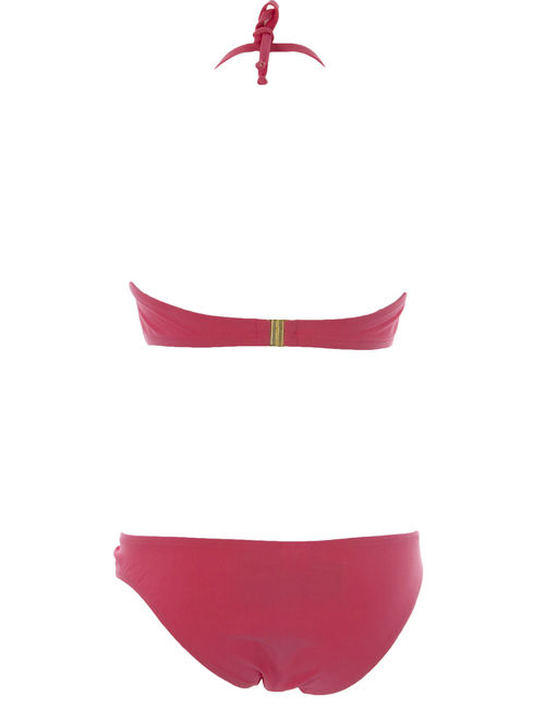 NAILA Women's Convertible Bikini Set Solid Pink