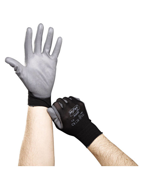 Pro HyFlex Lite Gloves, Black/Gray, Size 10, 12 Pairs