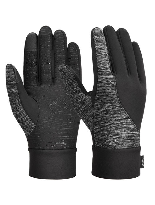 Winter Gloves for Women Men Thickened Winter Gloves Touch Screen Gloves Cold Weather Gloves with Anti-slip Silicone and Stretchy Cuff, Black, S