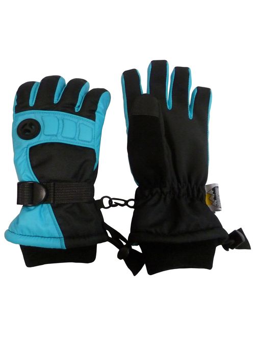 NICE CAPS Mens Extreme Cold Weather Winter 80 Gram Thinsulate Premier Colorblock Waterproof Ski Snow Glove with Air Hole