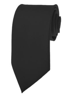 Mens Solid Black Ties Necktie