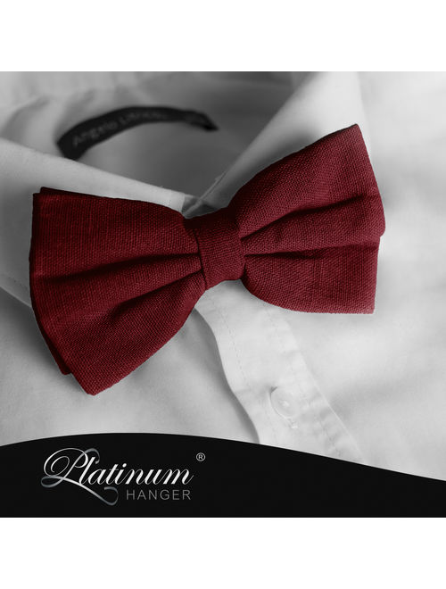Bow Tie for Men Ties Mens Pre Tied Formal Tuxedo Bowtie for Adults & Children, Burgundy