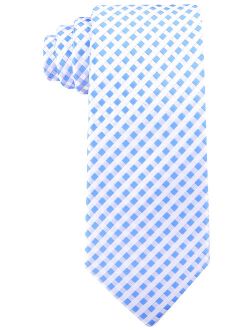 Blue and White Ties for Him - Jacquard Woven Checkered Neckties for Men - Blue White Wedding Tie