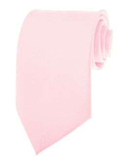 Mens Solid Light Pink Ties Necktie