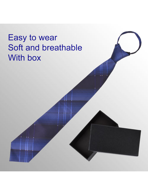Zipper Necktie with Box, Men's Necktie Fashion Creative Pretied Easy Necktie Zipper Tie Classic Tie Business Tie Gift for Men