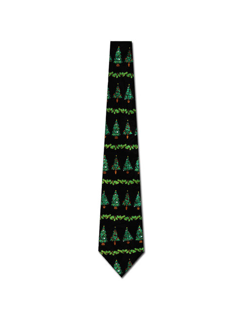 Christmas Trees and Garland Necktie Mens Tie