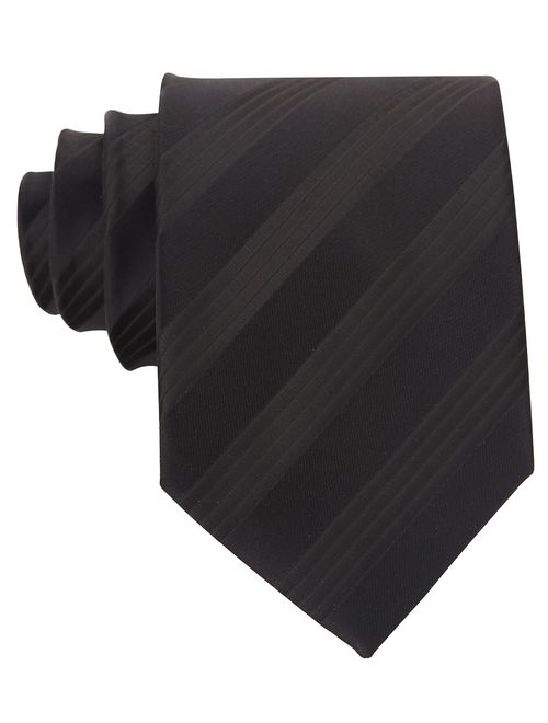 Scott Allan Mens Formal Striped Necktie - Black Mens Tie