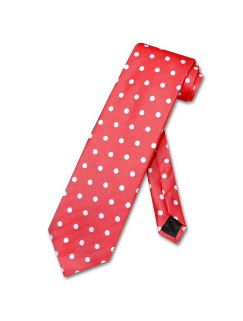 Vesuvio Napoli NeckTie RED w/ WHITE Polka Dots Design Men's Neck Tie