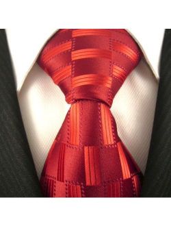 Mens Geometric Necktie - Red Mens Tie