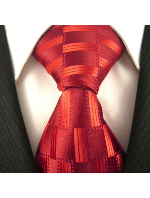 Scott Allan Mens Geometric Necktie - Red Mens Tie