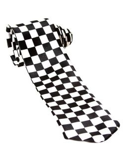 Trendy Wide Tie - Black and White Checkered