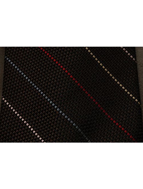 Hickey Freeman brown stripe grenadine knit tie 100% silk made in USA CLASSIC