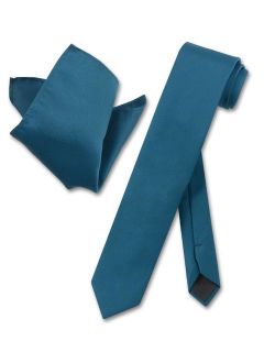 BLUE SAPPHIRE Skinny 2.5" NeckTie Handkerchief Mens Neck Tie Set