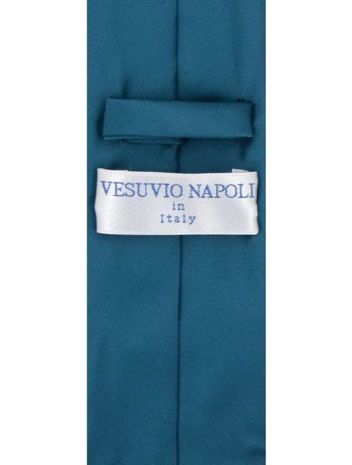 Vesuvio Napoli BLUE SAPPHIRE Skinny 2.5" NeckTie Handkerchief Mens Neck Tie Set