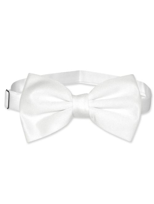 Vesuvio Napoli BOWTIE Solid WHITE Color Men's Bow Tie for Tuxedo or Suit
