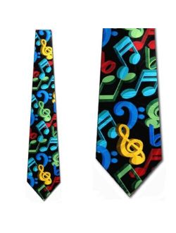 Musical Notes Jumble (Black) Necktie Mens Tie