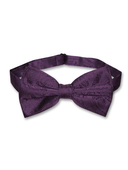 Vesuvio Napoli BOWTIE Dark Purple Paisley Color Men's Bow Tie for Tuxedo or Suit