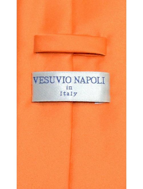 Vesuvio Napoli NeckTie Solid ORANGE Color Men's Neck Tie