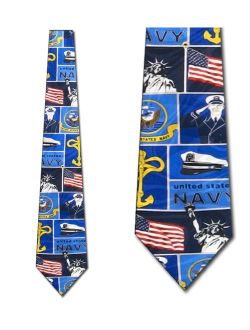 US Navy squares (Navy) Necktie Mens Tie