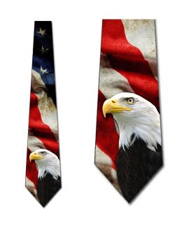 Flag Ties Mens Patriotic Eagle Necktie by Three Rooker