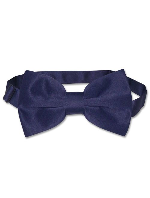 Vesuvio Napoli BOWTIE Solid NAVY BLUE Color Men's Bow Tie for Tuxedo or Suit