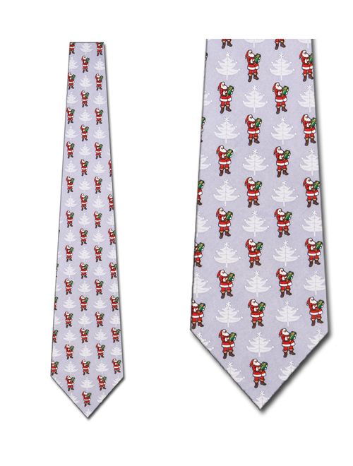Christmas Santa and Trees Necktie Mens Tie by Tieg
