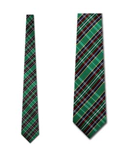 Green Plaid Necktie Mens Tie