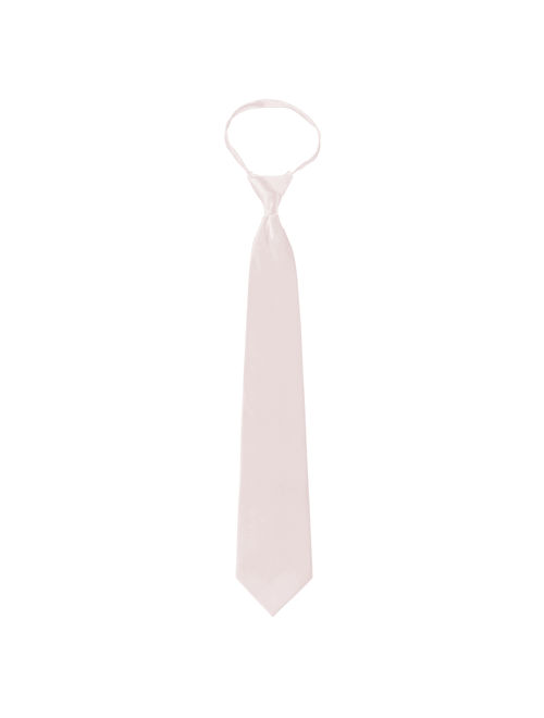 Solid Light Pink Zipper Tie Mens Pre-Tied Necktie