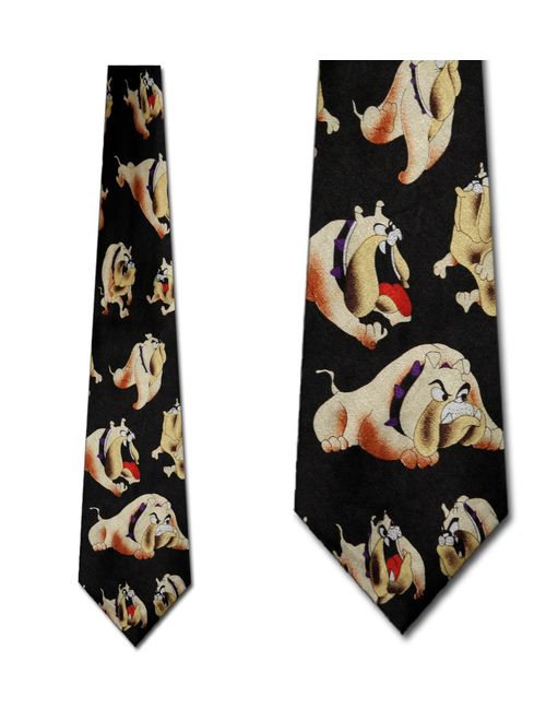 Bulldog Allover (Black) Necktie Mens Tie