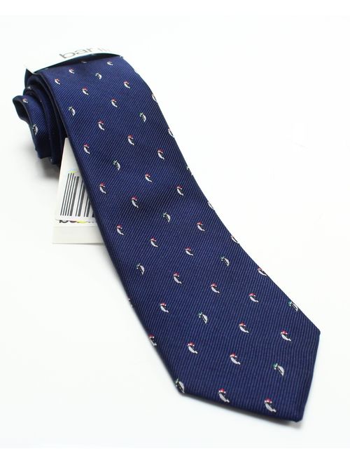 BAR III Embroidered Holiday Santa Hat Penguin Silk Neck Tie