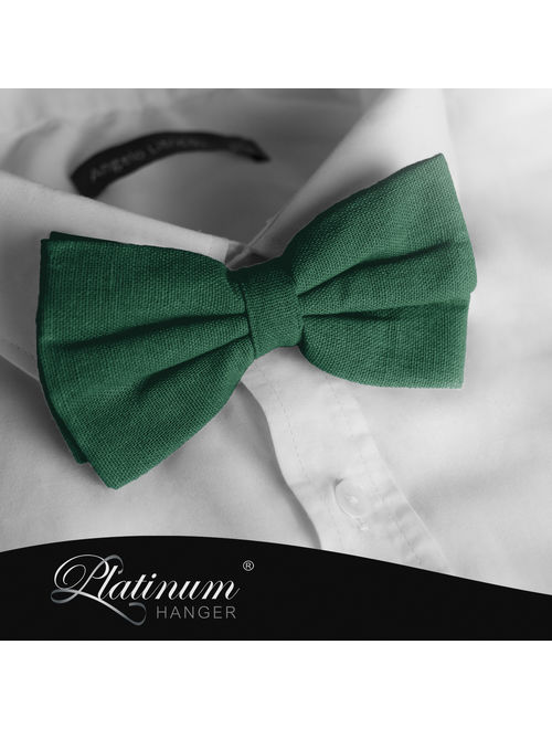 Bow Tie for Men Ties Mens Pre Tied Formal Tuxedo Bowtie for Adults & Children, Green