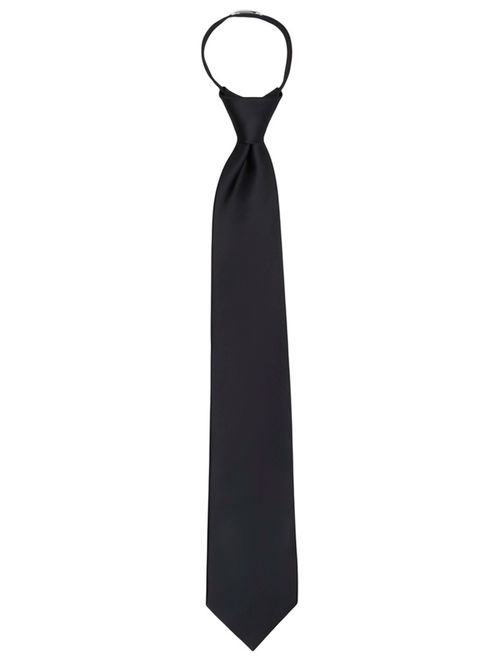 Jacob Alexander Men's Pretied Ready Made Solid Color Zipper Tie