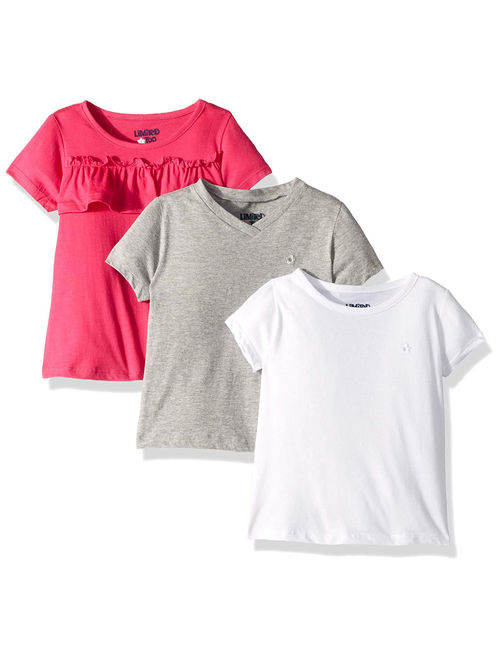 Limited Too Ruffled Front, V-neck and Crew Tees, 3-Pack (Little Girls & Big Girls)