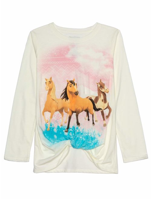 Spirit Riding Free Twist Front Long Sleeve Graphic T-Shirt (Little Girls & Big Girls)