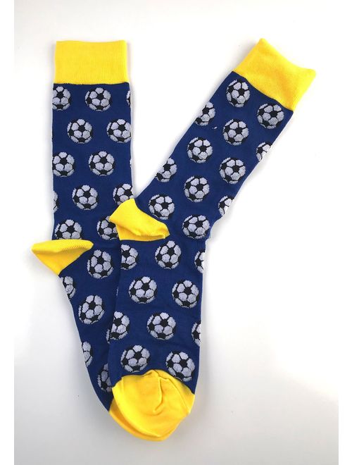 Novelty Soccer Dress Socks For Men Stocking stuffer