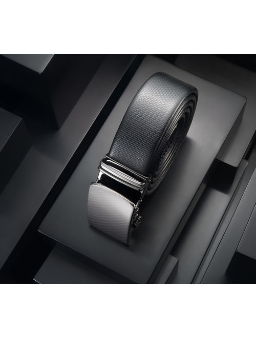 Mio Marino Classic Ratchet Belt - Premium Leather - 1.38 Wide - Adjustable Buckle - Free Gift Box