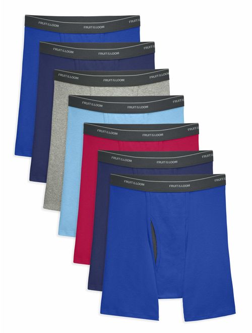 Fruit of the Loom Men's CoolZone Fly Dual Defense Black and Gray Boxer Briefs, 7 Pack