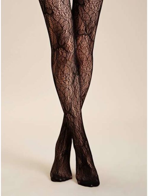 Shein 1pair Mesh Hollow Out Stockings