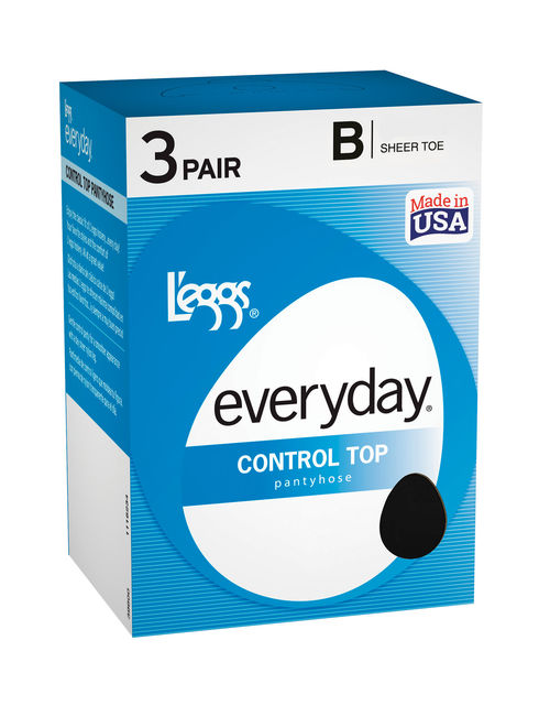 Everyday women's control top sheer pantyhose 3-pair