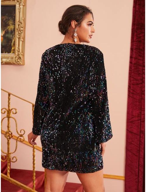 Shein Plus Fitted Sequin Dress