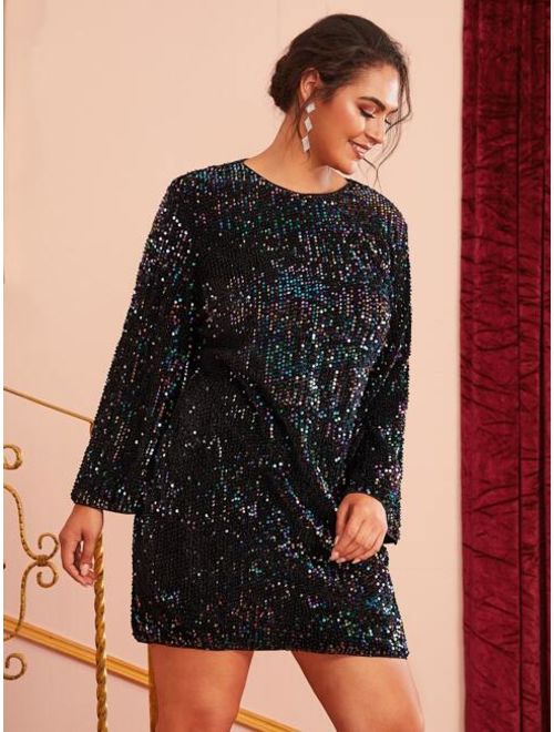 Shein Plus Fitted Sequin Dress