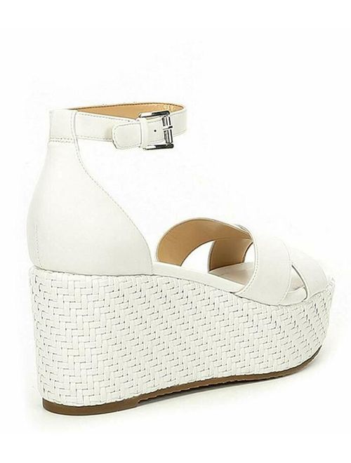 Michael Michael Kors Women's Desiree Wedge Sandals, Optical White, Size 7.0 hnq6