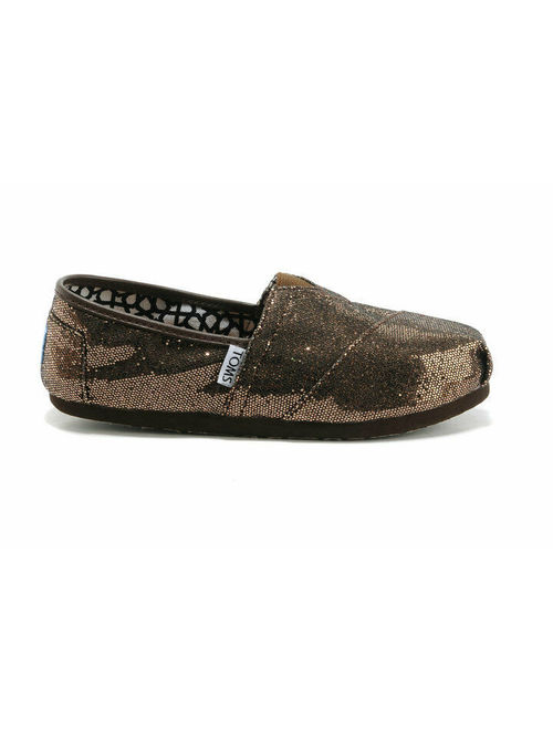New Toms Brown Glitter Womens Classics Canvas Shoes Size US 5-9