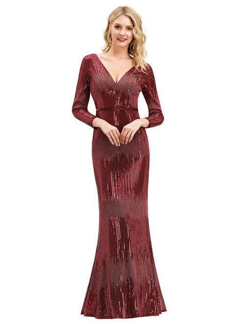 Ever-Pretty Women's Elegant V-Neck Formal Evening Dresses for Women 00872 US04