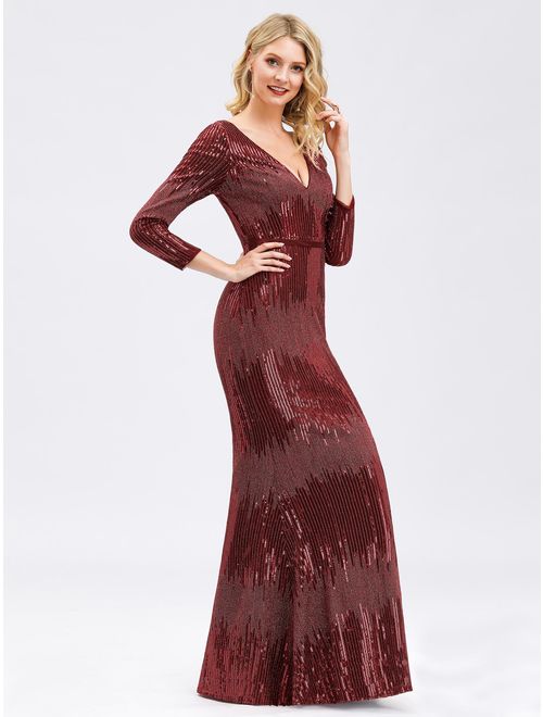 Ever-Pretty Women's Elegant V-Neck Formal Evening Dresses for Women 00872 US04