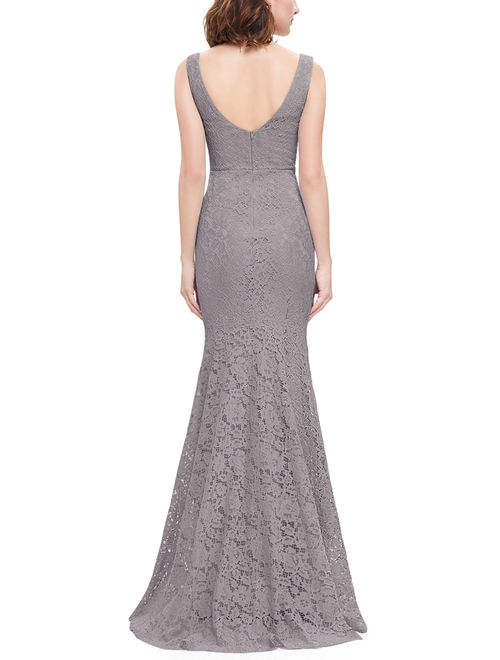 Ever-Pretty Women's Mermaid Formal Evening Ball Gown for Women 88382 Grey US4