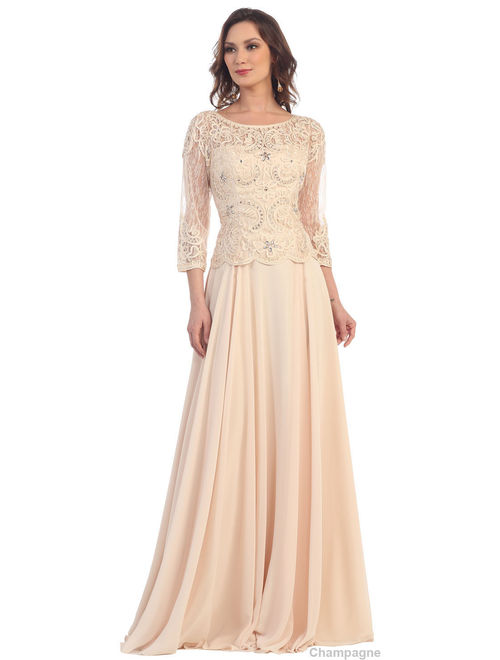 CLASSY MOTHER OF THE BRIDE GROOM EVENING GOWN